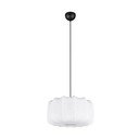 Lampadario bianco in metallo con paralume in tessuto ø 40 cm Madleine – Reality