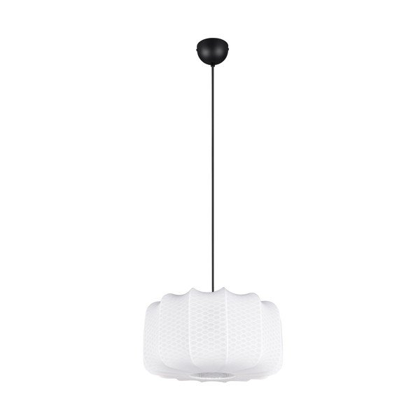 Lampadario bianco in metallo con paralume in tessuto ø 40 cm Madleine – Reality