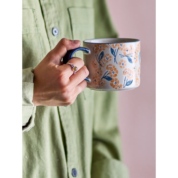 Tazza blu/beige in gres 400 ml Myah – Bloomingville-image-1