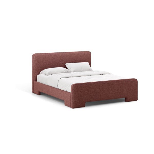 Letto matrimoniale imbottito rosa con rete inclusa 160x200 cm Eda – Micadoni 