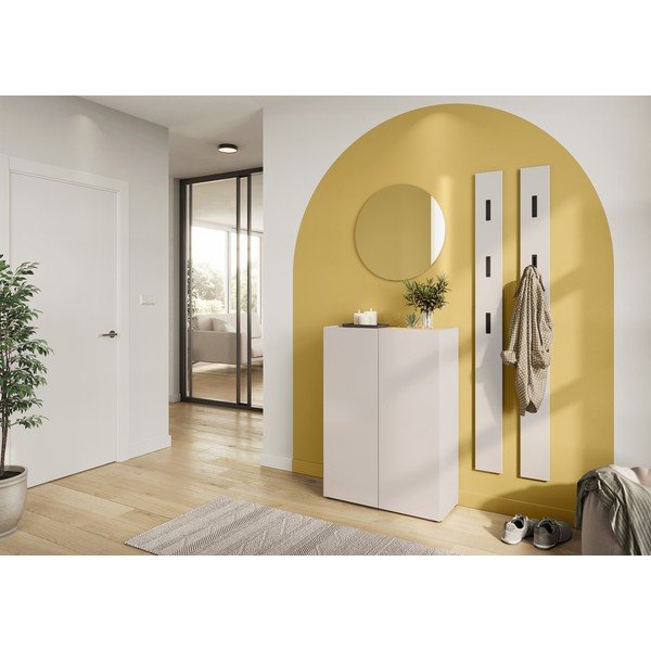 Armadietto color crema con effetto rovere 74x105x33 cm Alviano – Germania-image-4