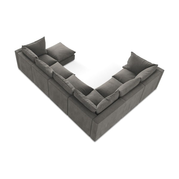 Divano angolare grigio scuro (con penisola a sinistra/a U) Manao – Makamii-image-3