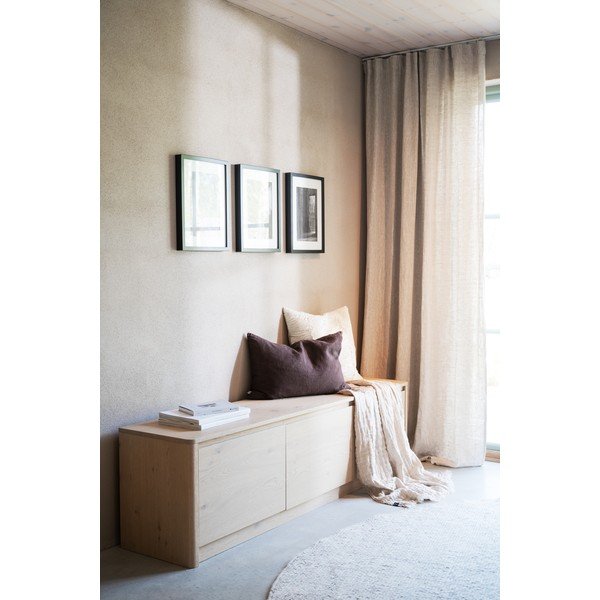 Credenza colore naturale chiaro con effetto rovere 180x50x40 cm Melstone – Rowico-image-1