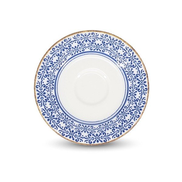 Piattino bianco/blu in porcellana ø 14 cm Azul – BonBistro