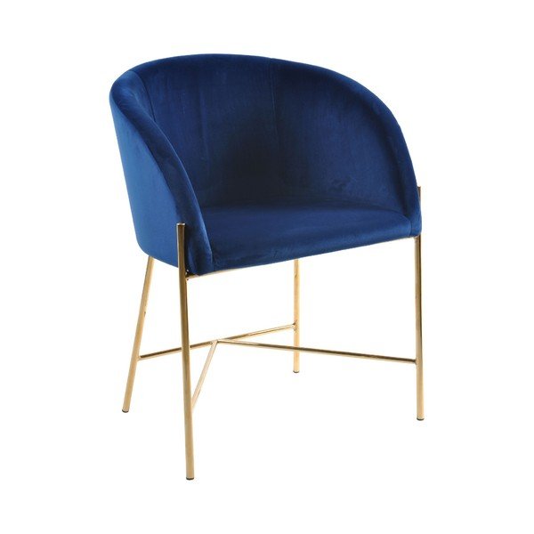 Sedia blu scuro con gambe in oro Nelson - Interstil-image-2
