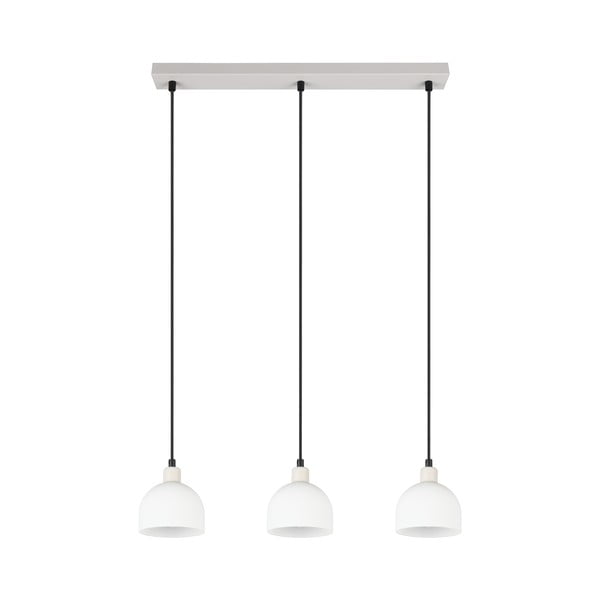 Lampadario bianco con paralume in vetro Molly – Trio