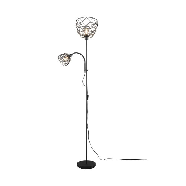 Lampada da terra nera con paralume in metallo (altezza 180 cm) Haval - Trio