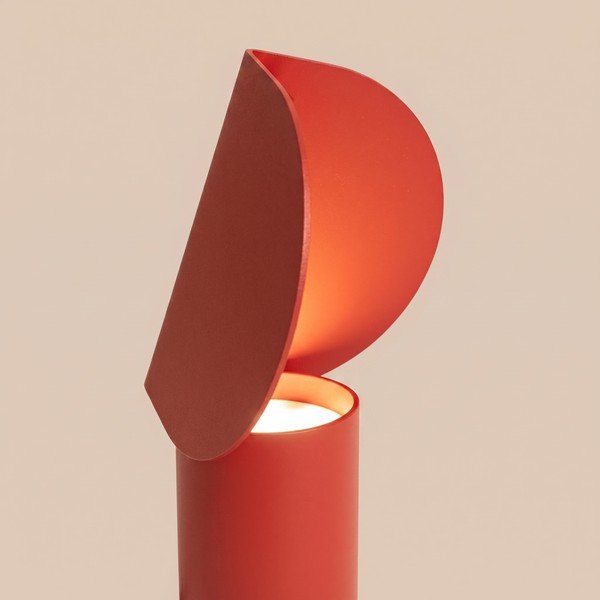 Lampada da tavolo LED rossa in alluminio (altezza totale 15 cm) BISCUIT – Thoro-image-1