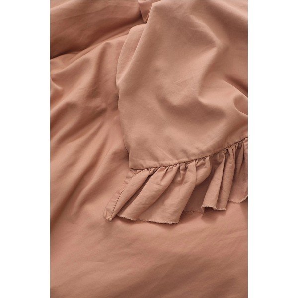 Set copripiumino e federa rosa polveroso in raso di cotone per letto singolo 150x210 cm Gloria – Ellos Home-image-2