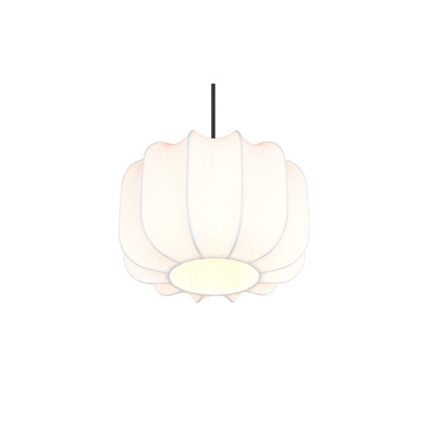 Lampadario bianco in metallo con paralume in tessuto ø 25 cm Madleine – Reality-image-4