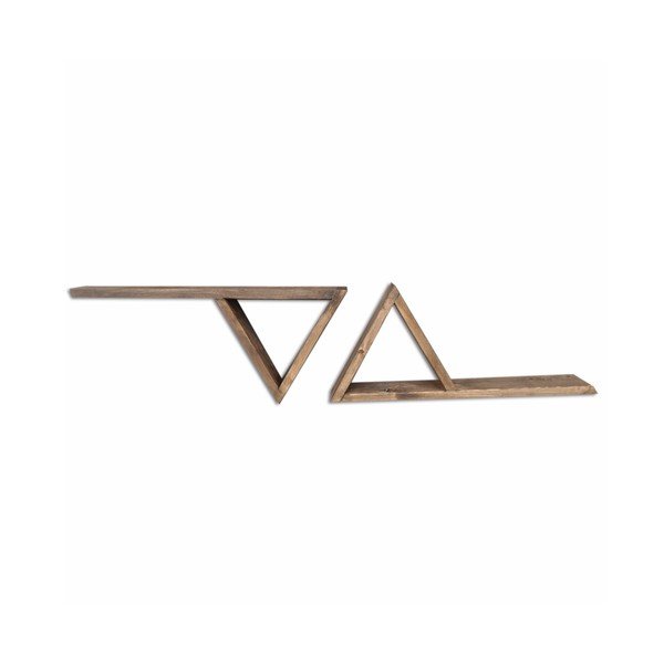 Set di 2 mensole da parete in legno Triangoli - Evila Originals