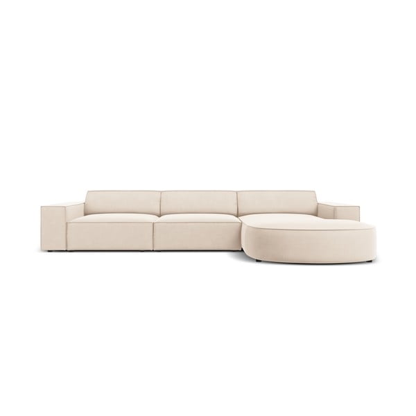 Divano angolare in velluto beige (angolo destro) Jodie - Micadoni Home