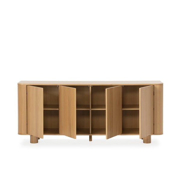 Cassettiera di colore naturale con effetto rovere 180x75x40 cm Padoc – MOME-image-4
