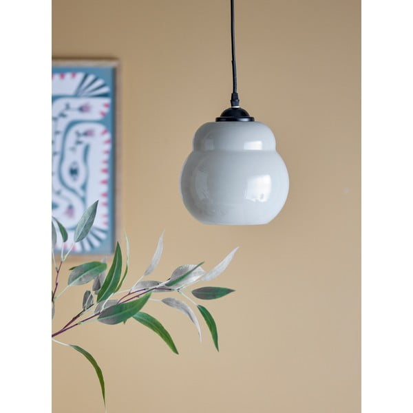 Lampadario grigio con paralume in vetro ø 19 cm Motella – Bloomingville-image-1