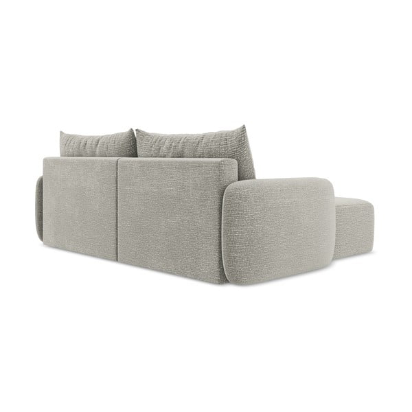 Divano angolare grigio chiaro allungabile/con contenitore (con penisola a sinistra) Kalena – Makamii-image-4