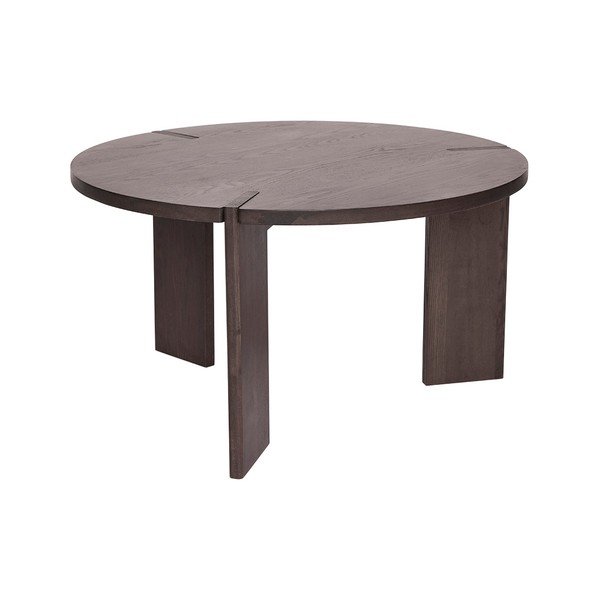 Tavolino da salotto rotondo colore naturale scuro in frassino massiccio ø 65 cm Oy – OYOY Living Design