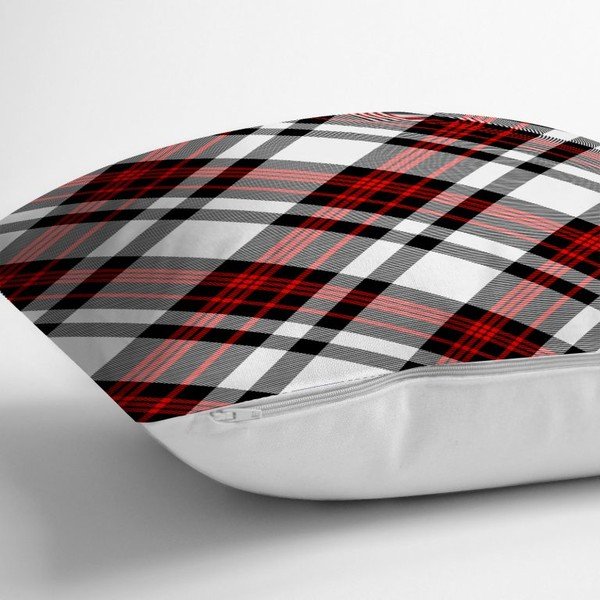 Federa decorativa rossa e grigia Flanella, 35 x 55 cm - Minimalist Cushion Covers-image-1