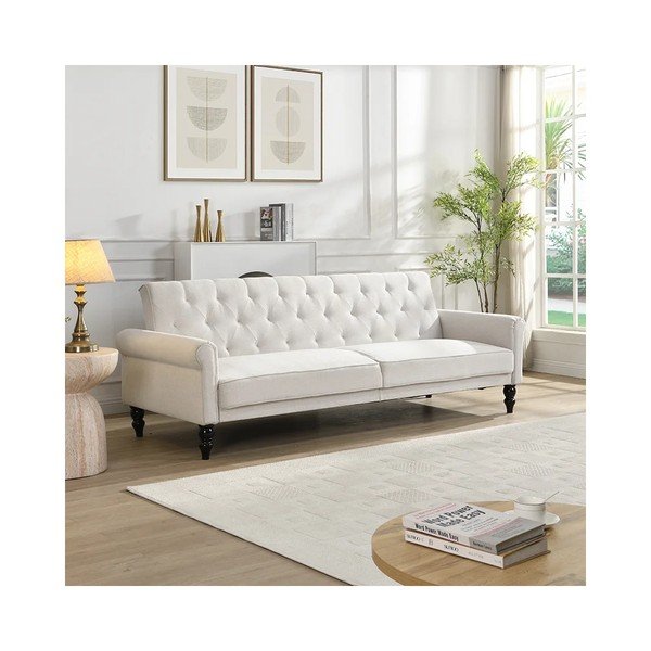 Divano color crema reclinabile/allungabile 222 cm Tyne – Støraa-image-1