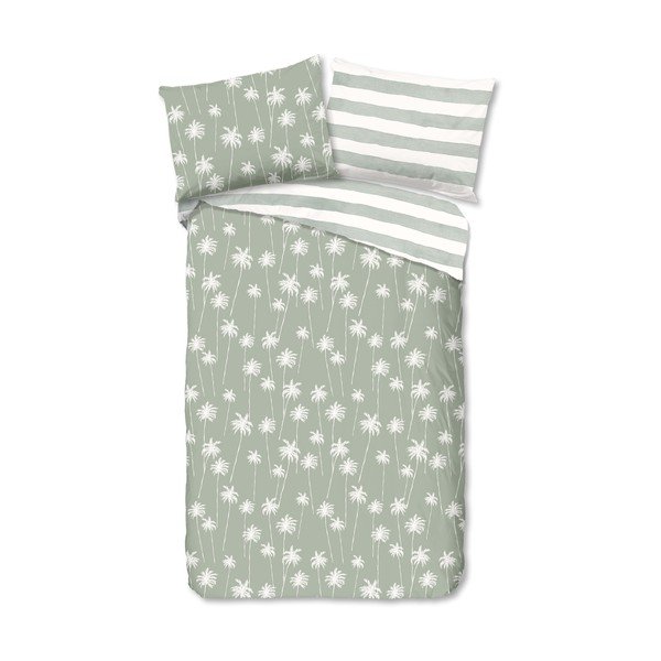Biancheria in cotone verde chiaro per letto singolo 140x200 cm - Good Morning