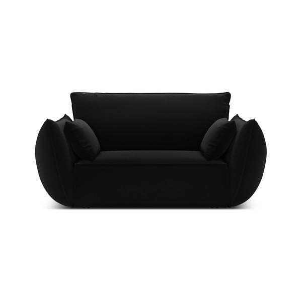 Poltrona nera con rivestimento in velluto Vanda – Mazzini Sofas-image-2