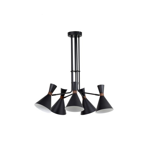Lampadario nero opaco con paralume in metallo ø 86,5 cm Hoodies - Light & Living-image-1