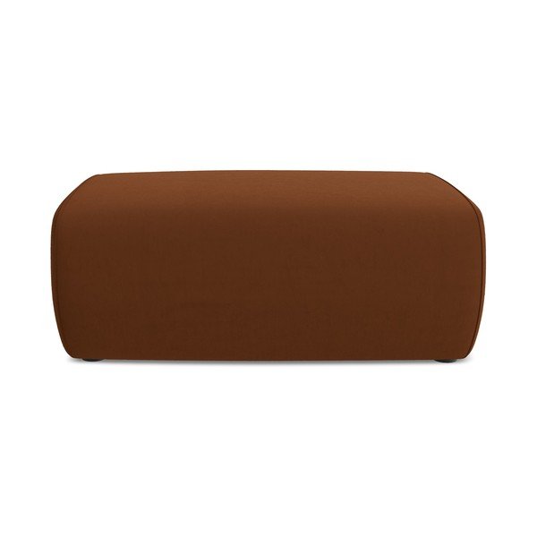 Poggiapiedi color terracotta con rivestimento in velluto Kapua – Makamii