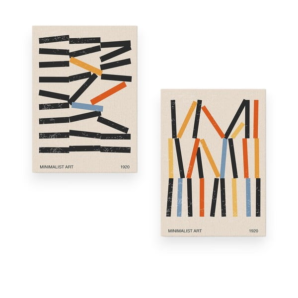 Set di 2 quadri 50x70 cm Lines - Wallity