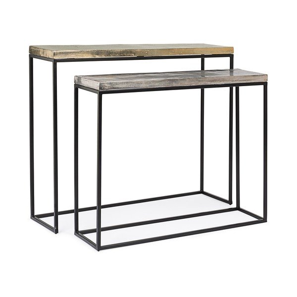 Set di tavoli consolle in metallo 2 pz 29x99 cm Amira – Bizzotto