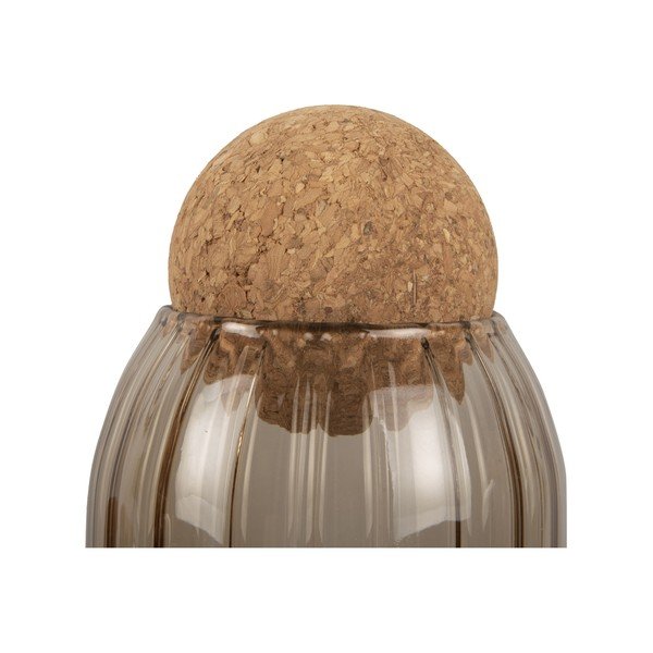 Vaso in vetro marrone con coperchio in sughero Gemma, altezza 24 cm - PT LIVING-image-3