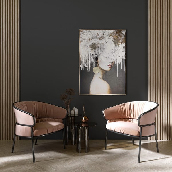 Quadro con elementi dipinti a mano 70x100 cm Mary – Styler-image-1