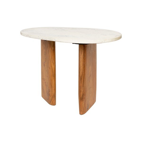 Tavolino con piano in marmo 37x56 cm Tanda – White Label-image-3