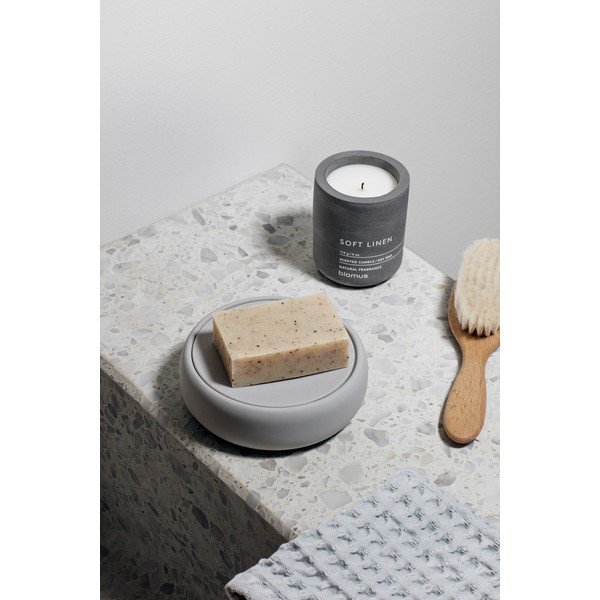 Organizer da bagno in ceramica grigio chiaro Sono - Blomus-image-1
