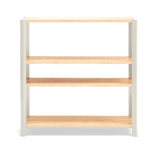 Scaffale color crema/colore naturale chiaro con effetto rovere 126x128x43 cm Bona – Teulat
