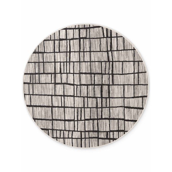 Tappeto da interno/esterno rotondo nero/color crema ø 160 cm Haringey Crouch – Ted Baker