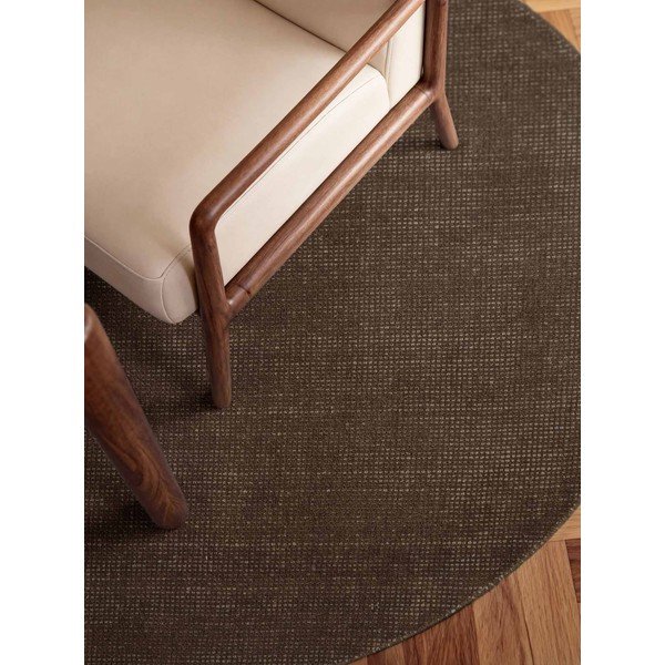 Tappeto rotondo marrone in lana tessuto a mano ø 160 cm Greenwich – Ted Baker-image-2