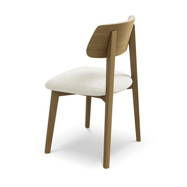 Sedia da pranzo color crema in legno massiccio Niu – Makamii-image-3