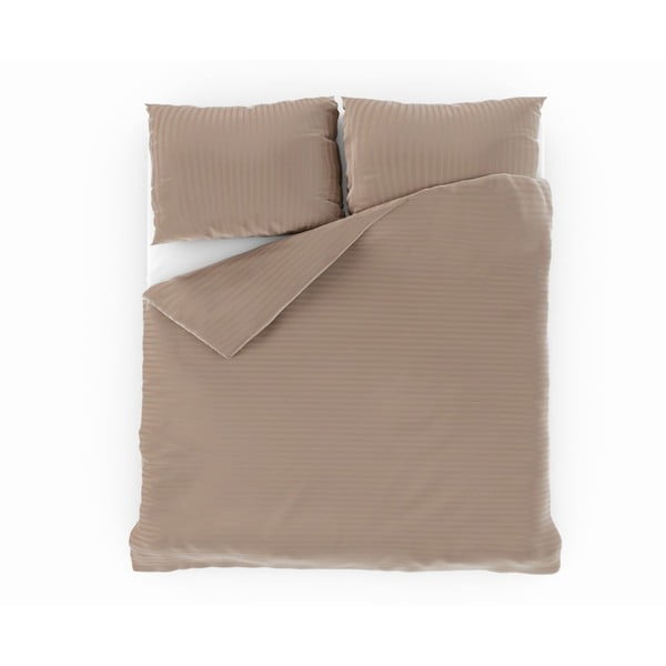 Biancheria da letto singola in cotone sateen beige 140x200 cm Lilyum - Mijolnir-image-2