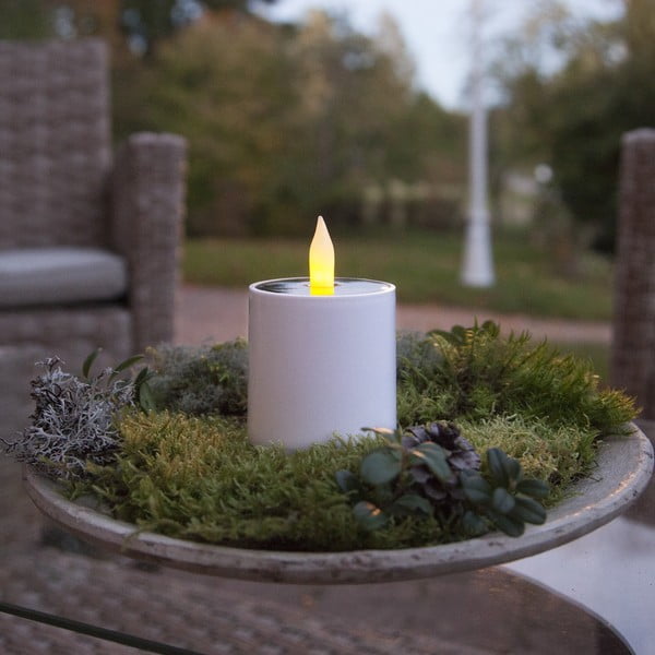 Candela LED solare bianca da esterno, altezza 7,3 cm Saul - Star Trading-image-1