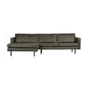 Divano angolare grigio (con penisola a sinistra/con chaise lounge) con rivestimento in finta pelle Rodeo – WOOOD