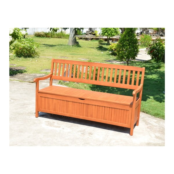 Panchina da giardino in legno di colore naturale Houston - Garden Pleasure-image-1