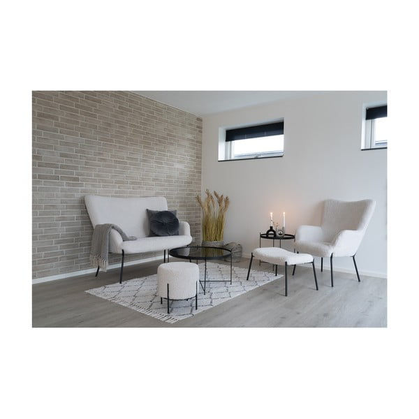 Divano bouclé bianco 128 cm Glasgow - House Nordic-image-4