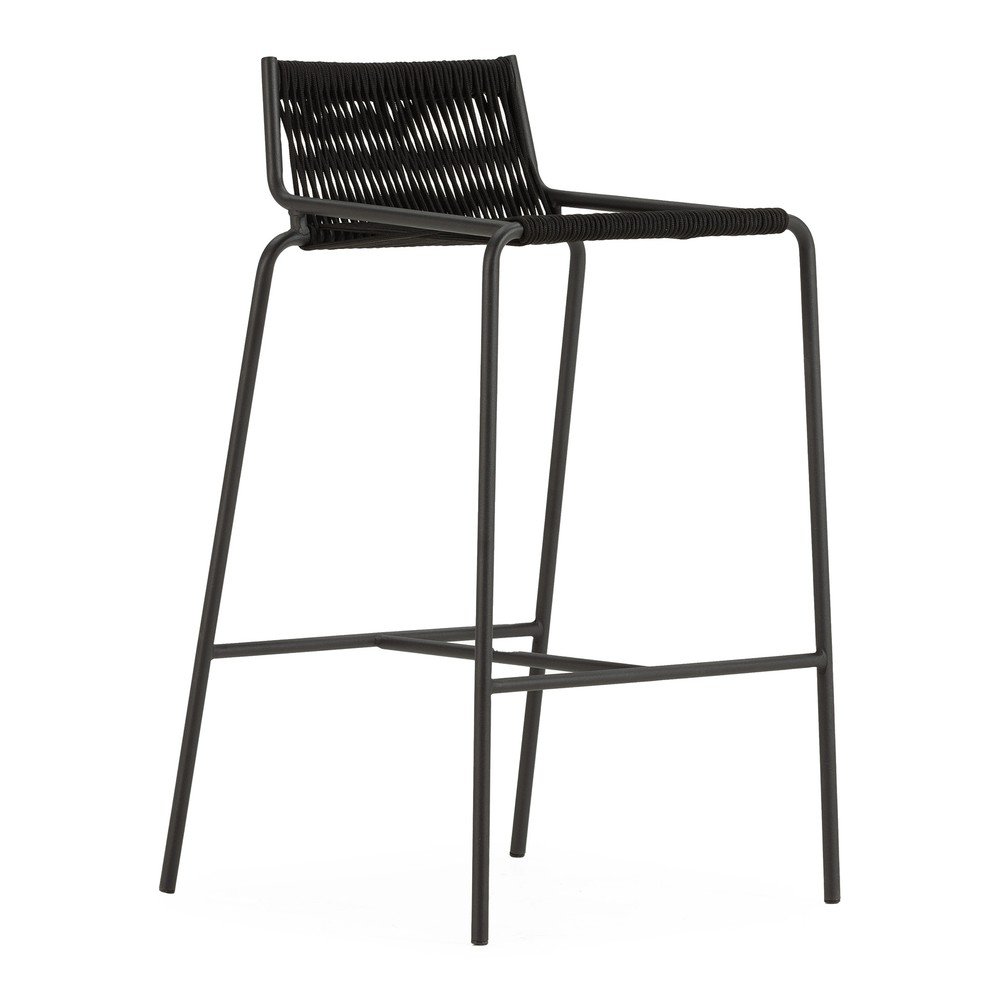 Sgabello da bar nero in metallo (altezza della seduta 65 cm) Emily – Marckeric | Sedie da bar