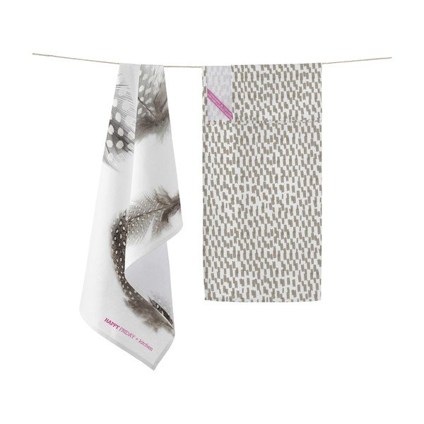 Set di 2 asciugamani da cucina in cotone, 70 x 50 cm Light - Happy Friday Basic-image-3