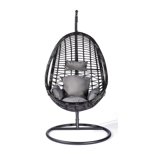 Poltrona sospesa grigio scuro in rattan artificiale Tahiti - Bonami Selection-image-1