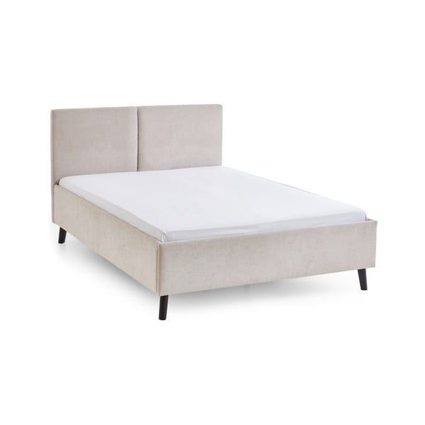 Letto matrimoniale imbottito beige con rete inclusa 140x200 cm Piano – Meise Möbel