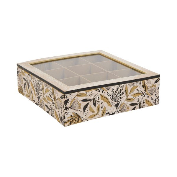 Scatola da tè in legno beige Solor - Sema