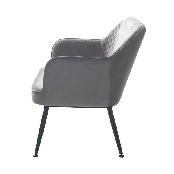 Divano in velluto grigio chiaro 129 cm Berrie - Unique Furniture-image-3