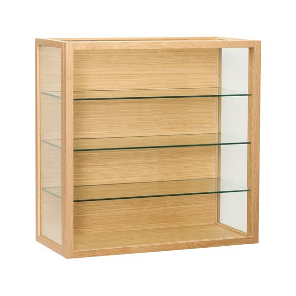 Vetrina di colore naturale con effetto rovere da appendere 60x60x27 cm Poetic – Hübsch
