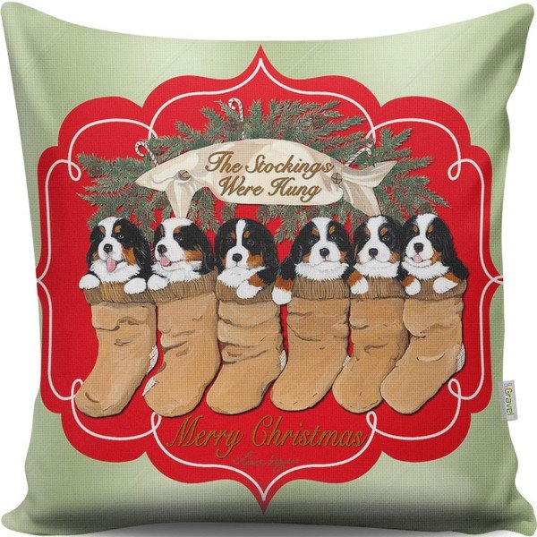 Cuscino Doggies in Socks, 43 x 43 cm - Gravel