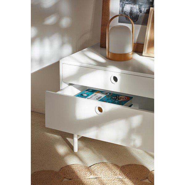 Tavolo TV bianco 140x52 cm Punto - Teulat-image-2